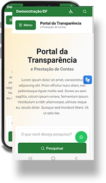 Portal da Transparência exibido em um celular